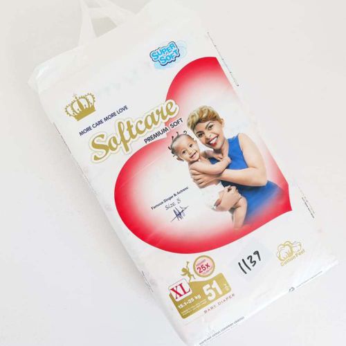 Softcare Premium Soft Diaper JB, Size XL, 51 Count