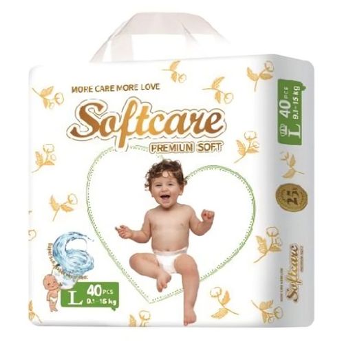 Softcare Premium Soft Diaper High Count, Size L, 40 Count