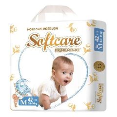 Softcare Premium Soft Diaper High Count, Size Midi, 42 Count