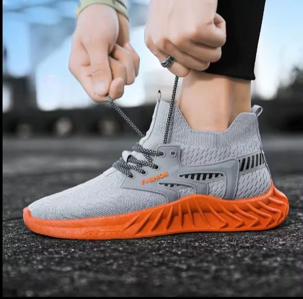 Hot selling men's breathable flying woven running sneaker elastic running shoes Quality Comfortable Mens Casual Shoes Low Price Sports Shoes Fashion Men Sneakers