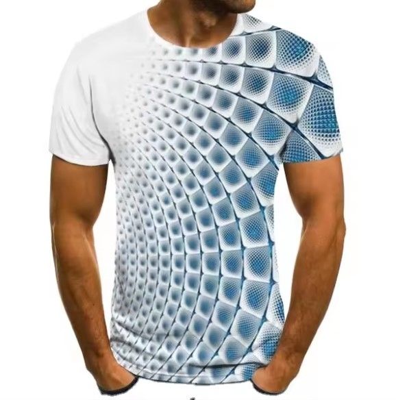 Three Dimensional  Geometrical Design Men T-shirt Men Women Fashion Men Shirt Short Sleeved Hip Hop Cute  Sublimated Jersey