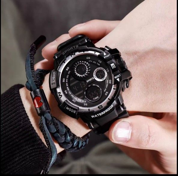 LED Night Light Watch Outdoor Waterproof Male Sports Electronic Watch Hot- Sale Designs Wrist Watch  For Boys Water Resistance Fashion For Casual Sports And Activities.