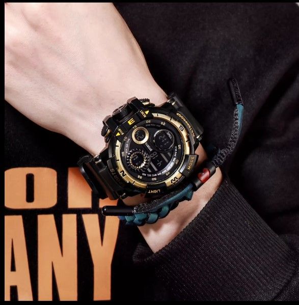 LED Night Light Watch Outdoor Waterproof Male Sports Electronic Watch Hot- Sale Designs Wrist Watch  For Boys Water Resistance Fashion For Casual Sports And Activities.