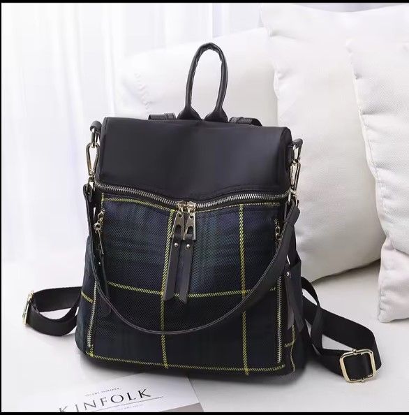 Women  Bag New Contrasting Checkered Backpack for Women's Spring Summer Version  Weekend Travel Backpack