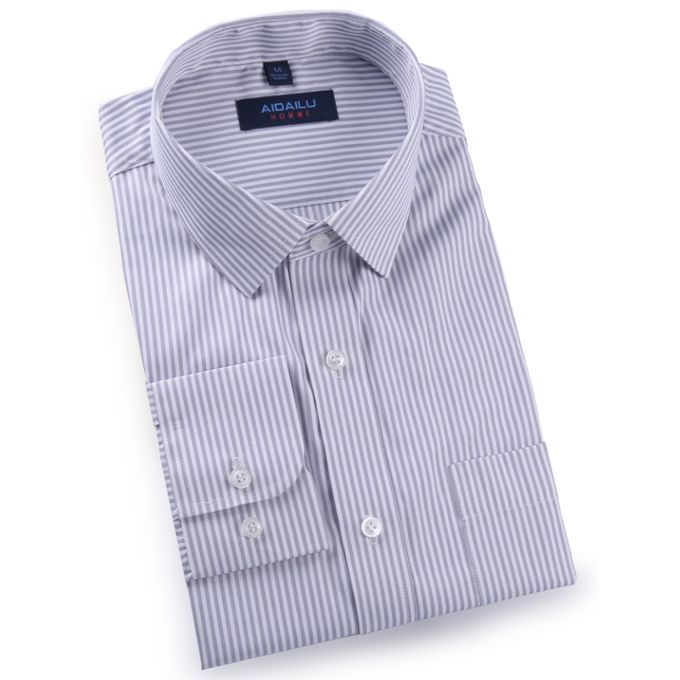 Aidailu Fashion Men's  Shirt Long Sleeve Striped  Men's Official Shirt Clothes  Easy to Iron Official Shirt.  Designed To Keep You Looking Polished, It's Perfect For Office Wear, Business Meetings