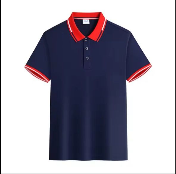 Men's Polo T-shirt Fashion Plaid Shirt 2024 Casual Short Sleeve Navy Men Shirts. This Polo Shirt Is Perfect For Casual Outings, Semi-Formal Settings, Or Professional Environments