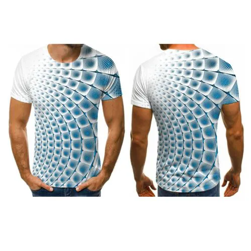 Three Dimensional  Geometrical Design Men T-shirt Men Women Fashion Men Shirt Short Sleeved Hip Hop Cute  Sublimated Jersey