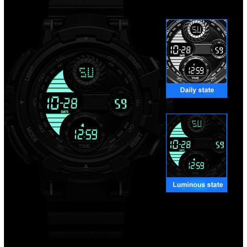 LED Night Light Watch Outdoor Waterproof Male Sports Electronic Watch Hot- Sale Designs Wrist Watch  For Boys Water Resistance Fashion For Casual Sports And Activities.