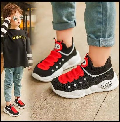Kids Sneakers Breathable Soft Spring Autumn Little Kid's Shoes For Sports Soft Non-slip Running Sports Shoes Slip-on