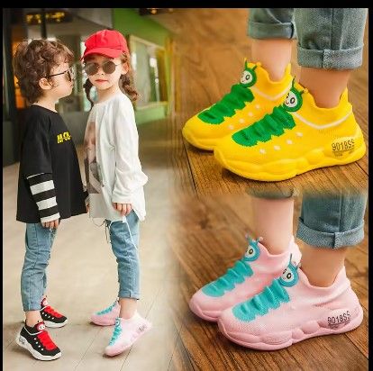 Kids Sneakers Breathable Soft Spring Autumn Little Kid's Shoes For Sports Soft Non-slip Running Sports Shoes Slip-on