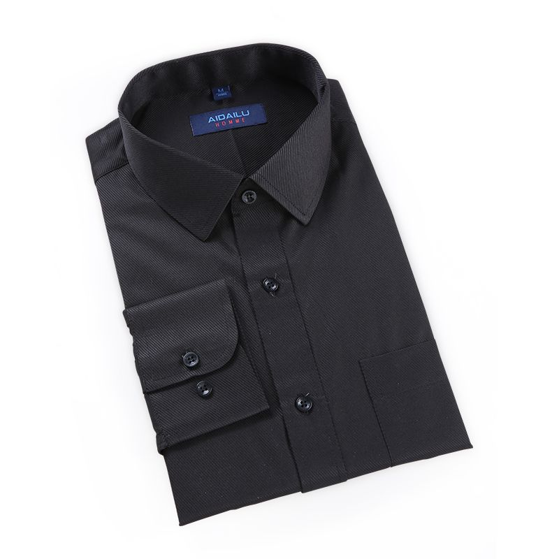 Aidailu Men's Clothes Black And Navy Men Official shirt Long-sleeved Casual Wear Classic Collar Men Shirt Tops For Adults