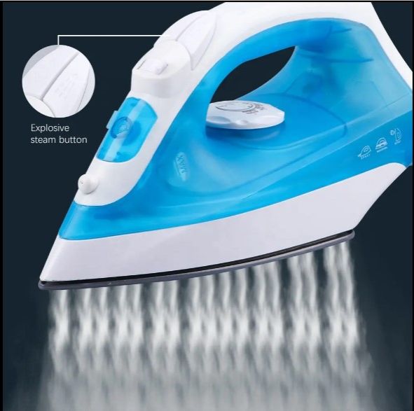 SANZ Blue And White Electric Iron Box Household Steam Handheld  Non-stick Soleplate Iron BOX For Home Use With Adjustable Temperature Portable Electric Iron Ceramic Non-Stick Soleplate Vertical Steam