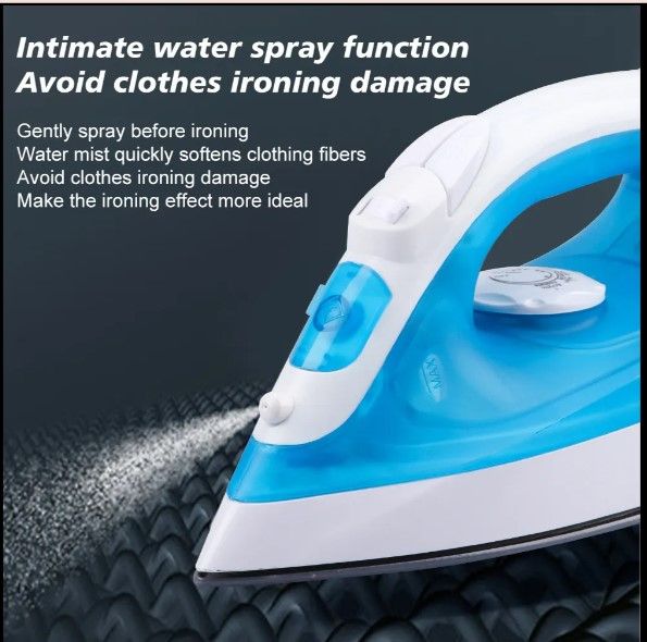 SANZ Blue And White Electric Iron Box Household Steam Handheld  Non-stick Soleplate Iron BOX For Home Use With Adjustable Temperature Portable Electric Iron Ceramic Non-Stick Soleplate Vertical Steam