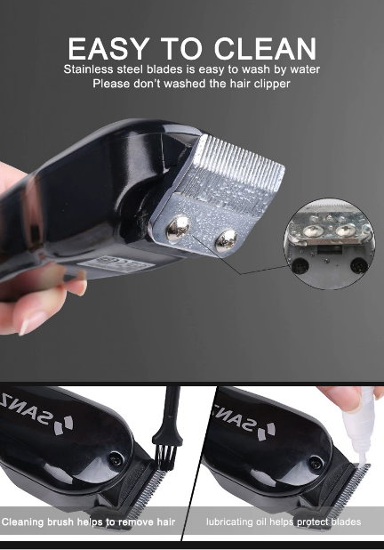 Elevate Your Grooming Routine With The SANZ 2800 Classic Design Professional Electric Hair Clipper & Trimmer Shaving Machine Machine Hair cut Kinyozi Black 15w, Built For Precision, Durability, And Ea