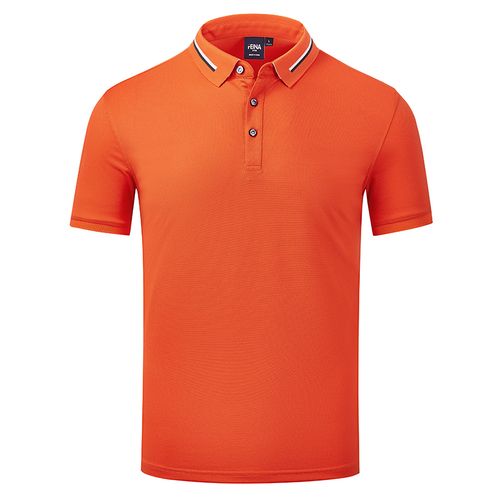Orange Men's T-shirt Classic Fit  Dual Tipped Collar Short Sleeve Polo Shirt Men's Polo Shirts Short Sleeve Versatile And Stylish Wardrobe Staple, Designed For Both Casual And Semi-Formal Occasions