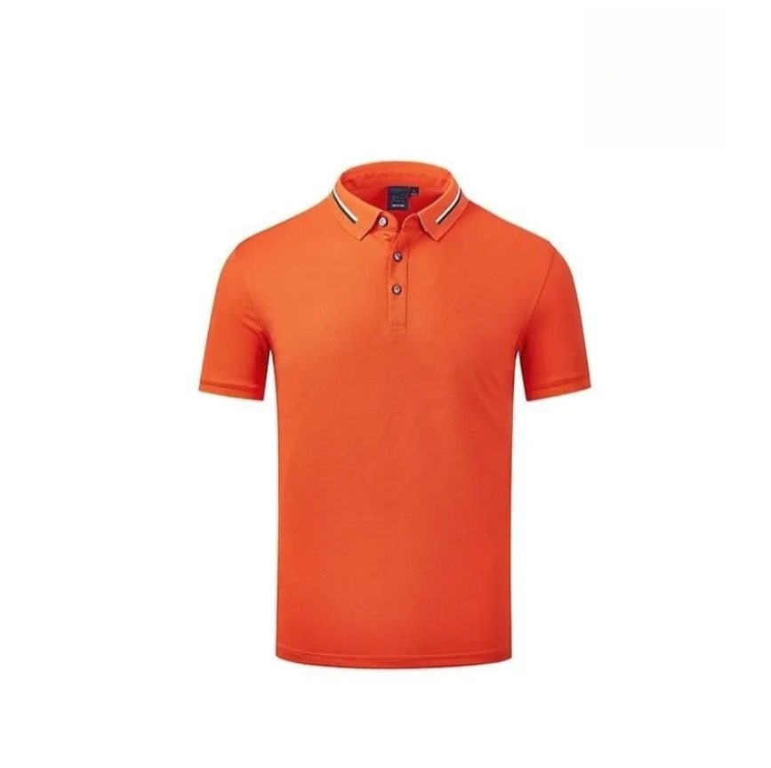 Orange Men's T-shirt Classic Fit  Dual Tipped Collar Short Sleeve Polo Shirt Men's Polo Shirts Short Sleeve Versatile And Stylish Wardrobe Staple, Designed For Both Casual And Semi-Formal Occasions