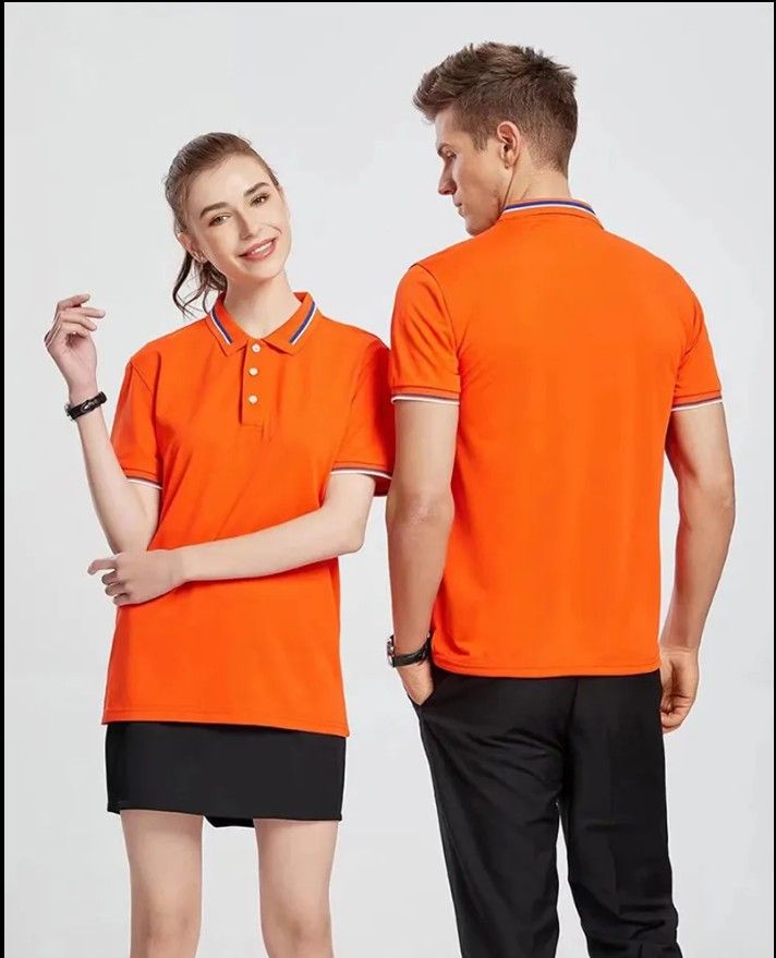 Orange Men's T-shirt Classic Fit  Dual Tipped Collar Short Sleeve Polo Shirt Men's Polo Shirts Short Sleeve Versatile And Stylish Wardrobe Staple, Designed For Both Casual And Semi-Formal Occasions