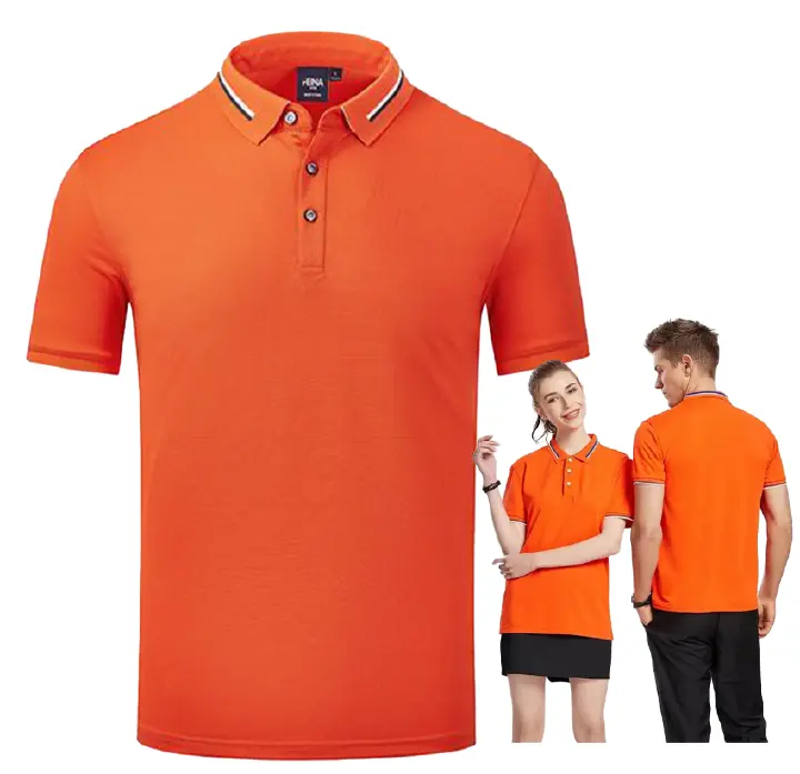 Orange Men's T-shirt Classic Fit  Dual Tipped Collar Short Sleeve Polo Shirt Men's Polo Shirts Short Sleeve Versatile And Stylish Wardrobe Staple, Designed For Both Casual And Semi-Formal Occasions