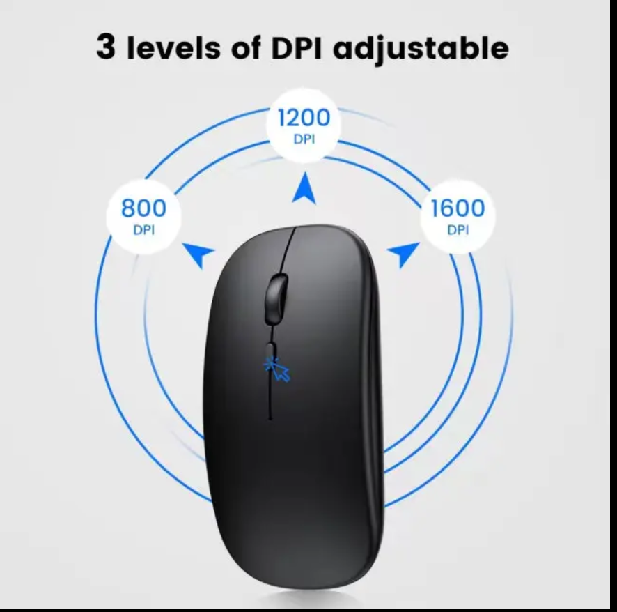 Streamline Your Computing Experience With This Wireless Rechargeable Mouse, Designed For Precision And Convenience, 2.4G Portable Mobile Wireless Mouse with USB Receiver, 3 Adjustable DPI for Noteboo