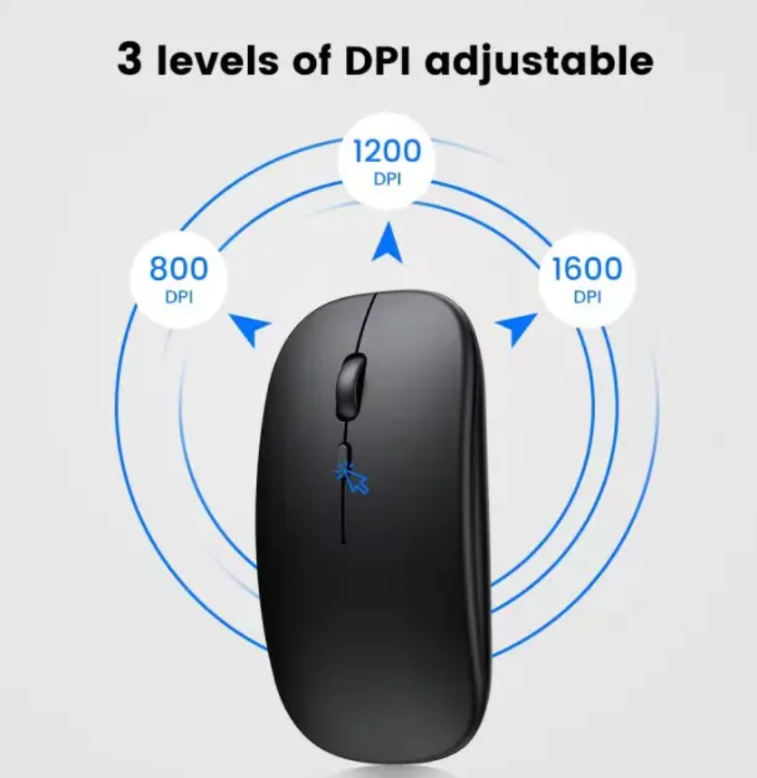 Streamline Your Computing Experience With This Wireless Rechargeable Mouse, Designed For Precision And Convenience, 2.4G Portable Mobile Wireless Mouse with USB Receiver, 3 Adjustable DPI for Noteboo