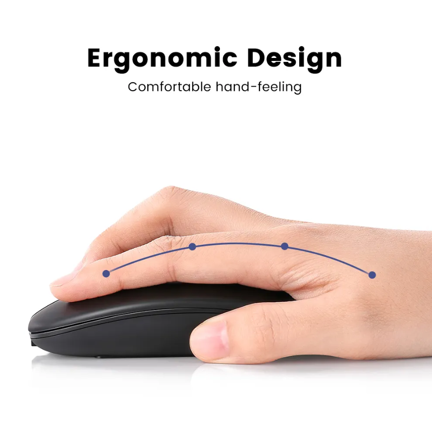 Streamline Your Computing Experience With This Wireless Rechargeable Mouse, Designed For Precision And Convenience, 2.4G Portable Mobile Wireless Mouse with USB Receiver, 3 Adjustable DPI for Noteboo