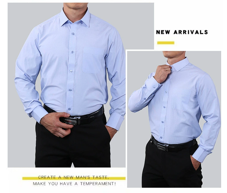 Aidailu Men Shirt Slim Fit Long Sleeve Men's Official Shirt Formal Cotton Business Shirts (S-3XL)