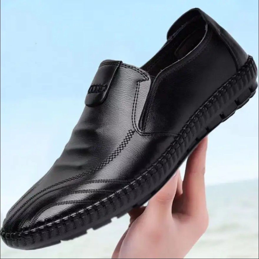 Step Into Comfort And Style With These Sleek, Versatile Black Men Loafers Fashion Men's Shoes Featuring Minimalist Design, Crafted From Durable Faux Leather With a Flexible Sole, Ensuring Comfort
