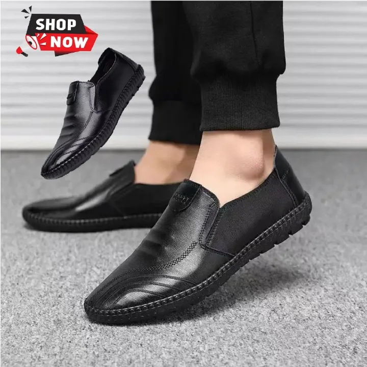 Step Into Comfort And Style With These Sleek, Versatile Black Men Loafers Fashion Men's Shoes Featuring Minimalist Design, Crafted From Durable Faux Leather With a Flexible Sole, Ensuring Comfort
