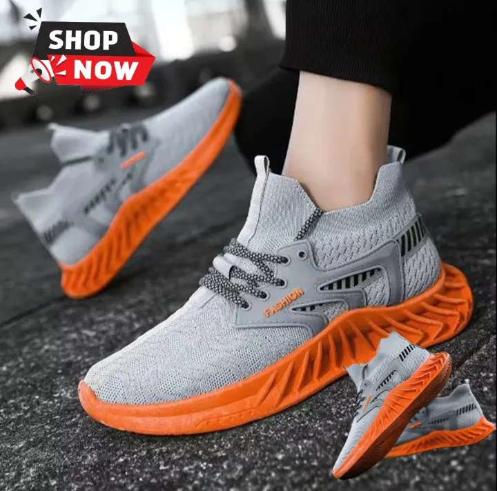 Hot selling men's breathable flying woven running sneaker elastic running shoes Quality Comfortable Mens Casual Shoes Low Price Sports Shoes Fashion Men Sneakers