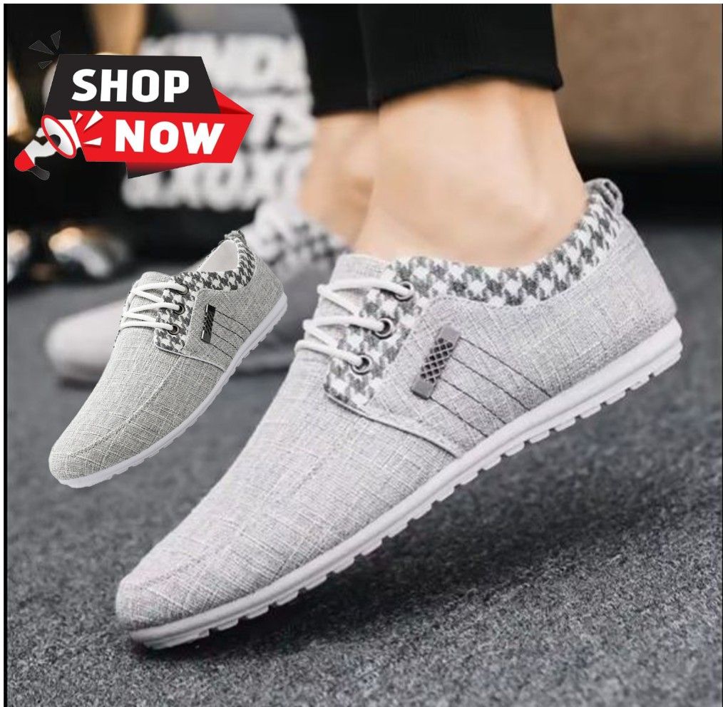 Step Into Comfort And Style With These Men's Shoes Men's Casual Lace-Up Shoes, Designed For Everyday wear. Perfect For Both Casual Outings And Semi-Formal Occasion. Breathable Men's Canvas Shoes , Sof