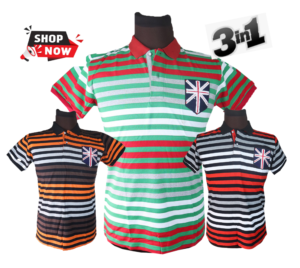3 Pieces Summer Men Shirt  Multiple Colors Stripe Polo T-shirts Fashion Short Sleeve Embroidery Casual Tops  Casual Short Sleeve Cotton Shirts Tops for Man Summer Clothing