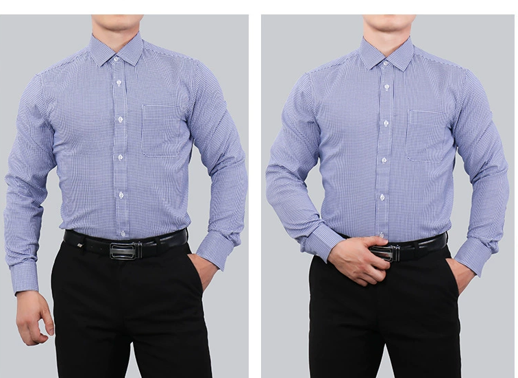 Fashion Casual Men's Official Shirt Perfect For Professional And Semi-Formal Occasions That Combines Elegance And Functionality, Featuring A Tailored Fit, A Button-Down Front, And A Subtle Checkered P