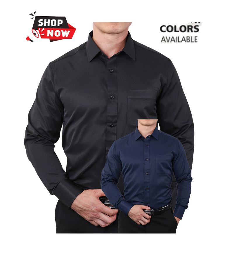 Upgrade Your wardrobe With Aidailu Men's Official Shirt Professional Wear Classic Long-Sleeve Button-down Shirt, Available In Elegant Black And Navy Colors. Designed For Both Style And Comfort
