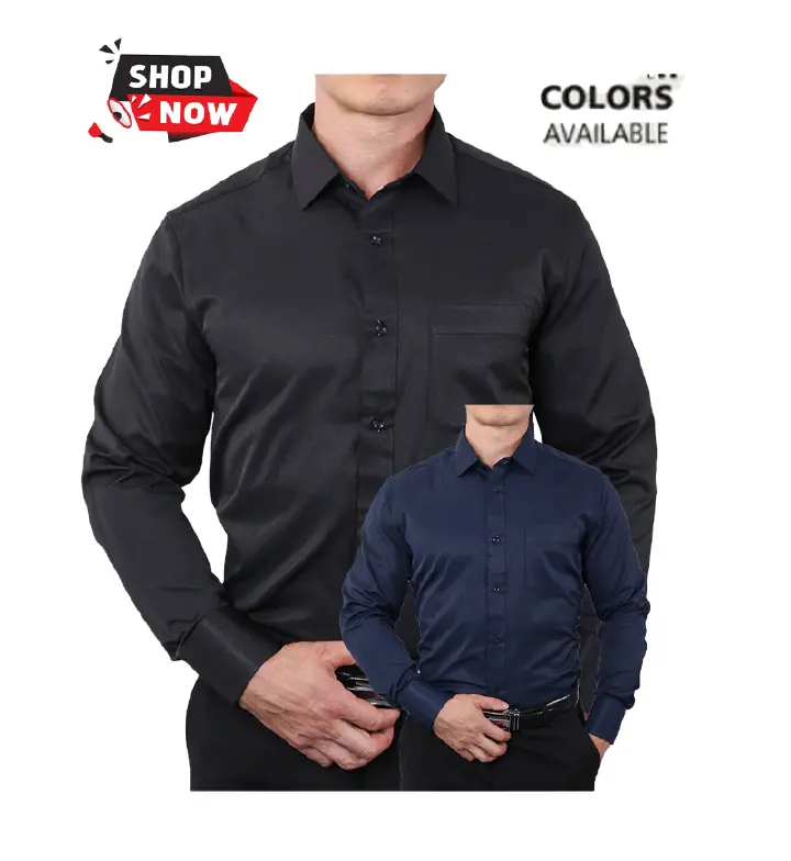 Upgrade Your wardrobe With Aidailu Men's Official Shirt Professional Wear Classic Long-Sleeve Button-down Shirt, Available In Elegant Black And Navy Colors. Designed For Both Style And Comfort
