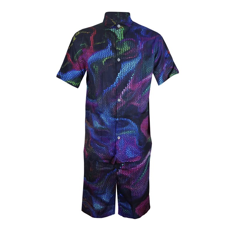 Men's Short 2 In 1 Short Sleeve Shorts Set T-shirt. The lightweight, Breathable Material Ensures Maximum Comfort, Making It Perfect For Beach Outings, Summer Parties, Or Casual Hangouts