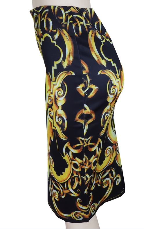 Fashion Women's Skirt Stretchy Bodycon Pencil Printed Casual  skirt