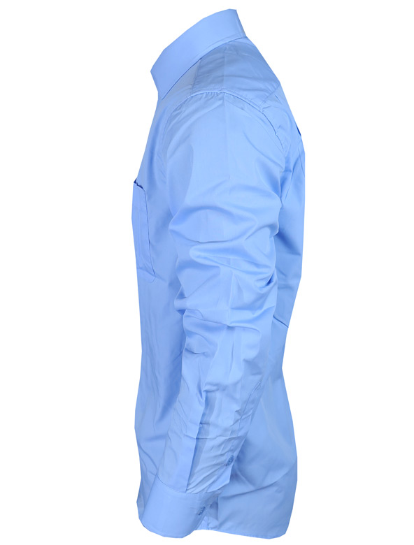 Aidailu Men's Official Shirt  Formal Long-Sleeve Men Shirt. Features A Crisp Light-blue Tone, A Structured Collar, And a Front Pocket For Added Style. Designed To Keep You Looking Polished For Office