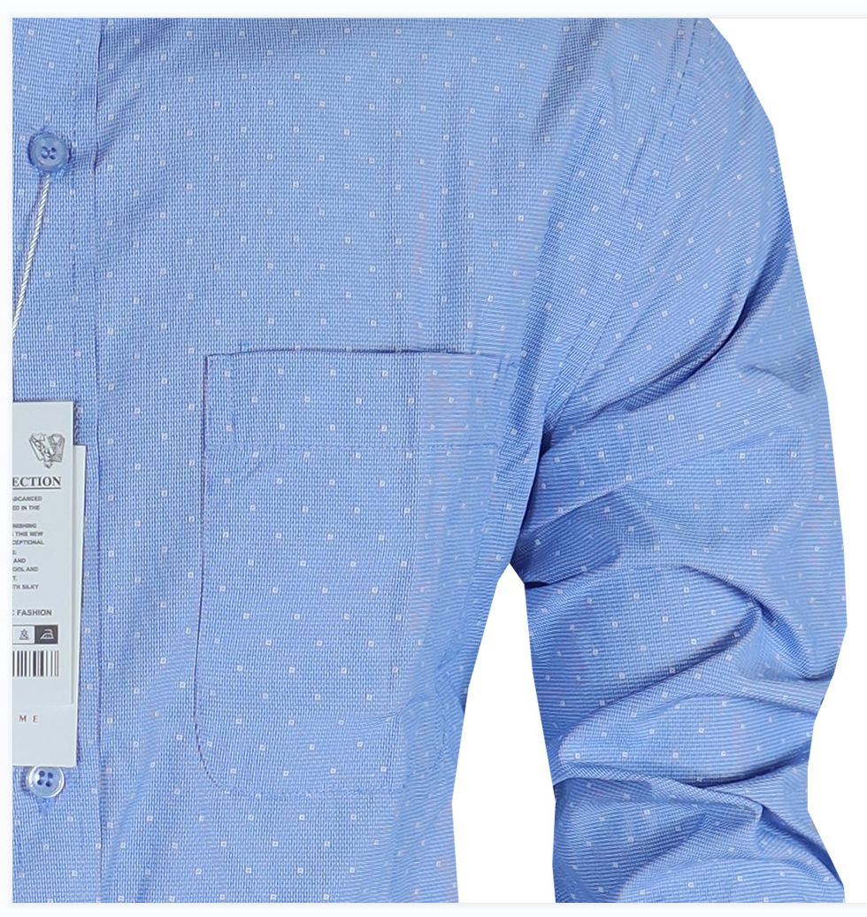 Aidailu Men's Official Shirt Polka Dot Formal. Upgrade Your Wardrobe With This Elegant Light-Blue Men shirt. With Its Timeless Design And High-Quality Craftsmanship, This Shirt Adds A Touch Of Sophist