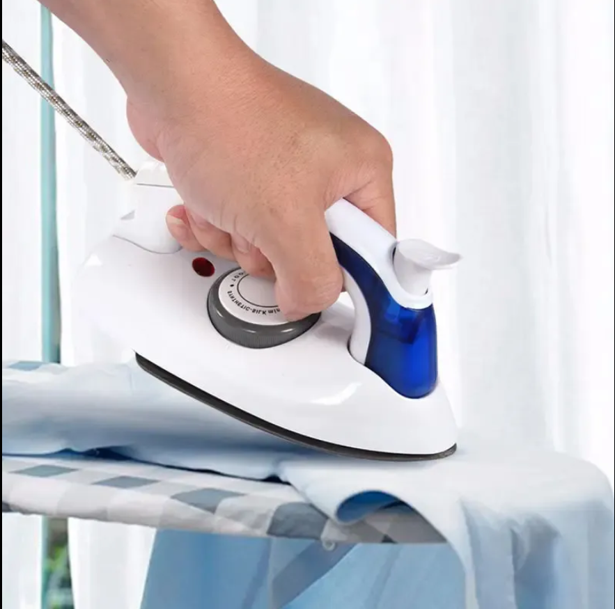 Household Portable Ironing Machine Travel Mini Electric Foldable Steam Iron box Portable - 700Watt. Combines Efficiency With Ease Of Use, Making Ironing Hassle-Free. Comfortable Ergonomic Handle, Temp