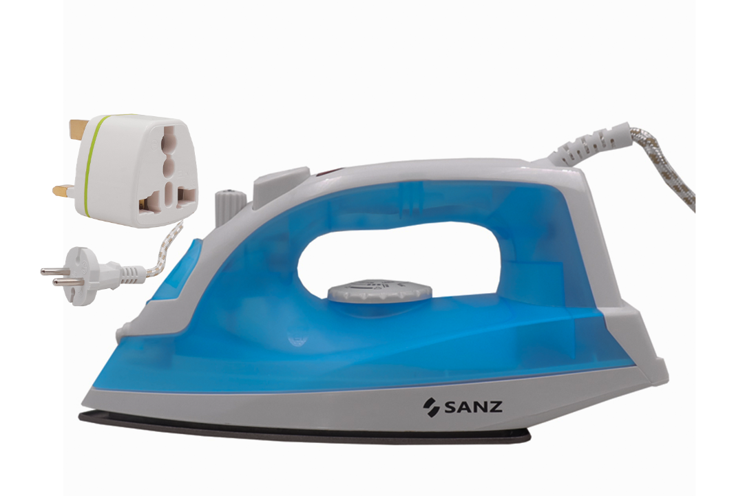 SANZ Blue And White Electric Iron Box Household Steam Handheld  Non-stick Soleplate Iron BOX For Home Use With Adjustable Temperature Portable Electric Iron Ceramic Non-Stick Soleplate Vertical Steam