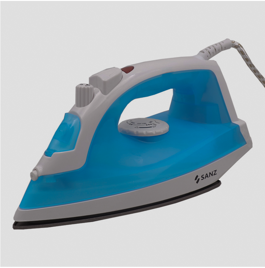 SANZ Blue And White Electric Iron Box Household Steam Handheld  Non-stick Soleplate Iron BOX For Home Use With Adjustable Temperature Portable Electric Iron Ceramic Non-Stick Soleplate Vertical Steam
