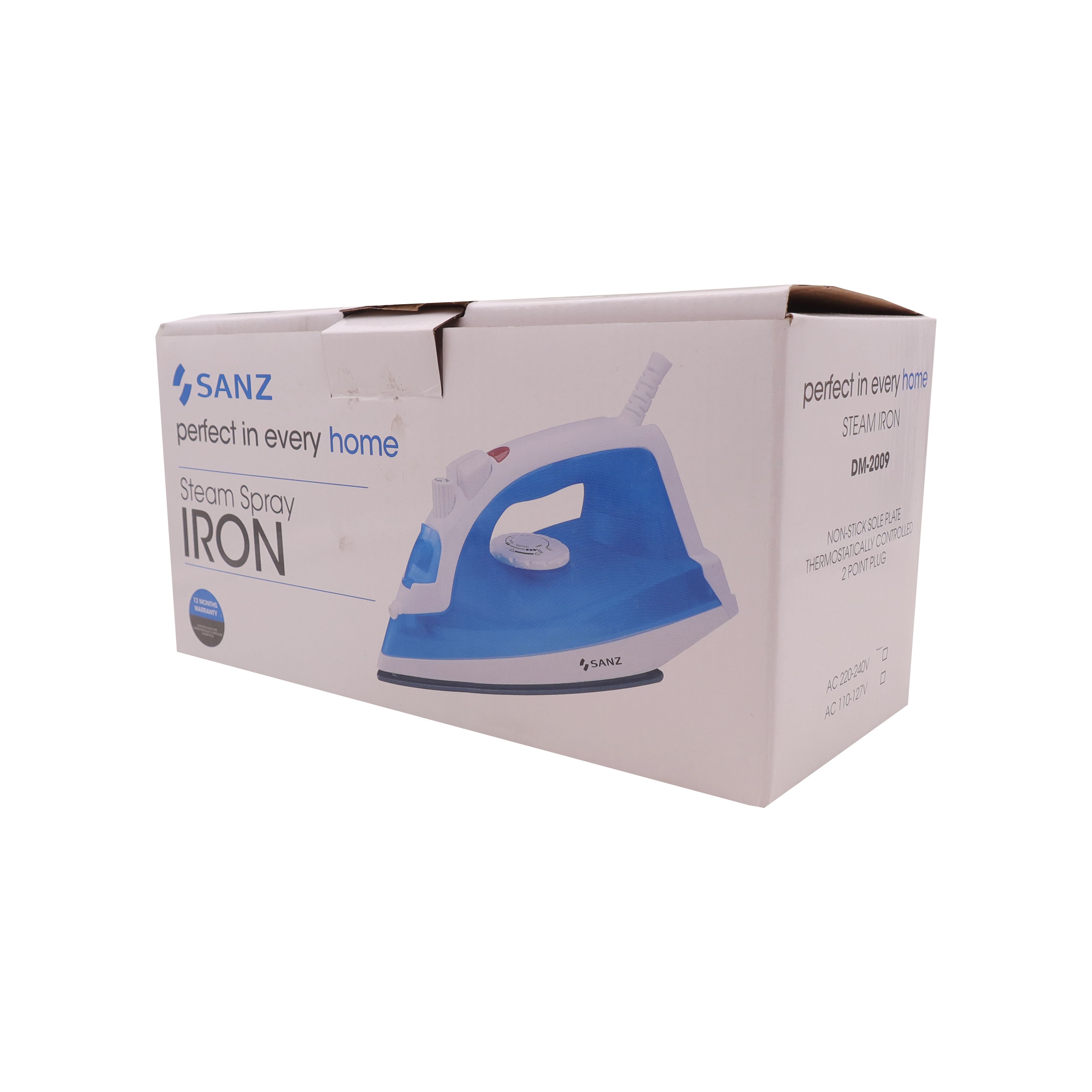 SANZ Blue And White Electric Iron Box Household Steam Handheld  Non-stick Soleplate Iron BOX For Home Use With Adjustable Temperature Portable Electric Iron Ceramic Non-Stick Soleplate Vertical Steam