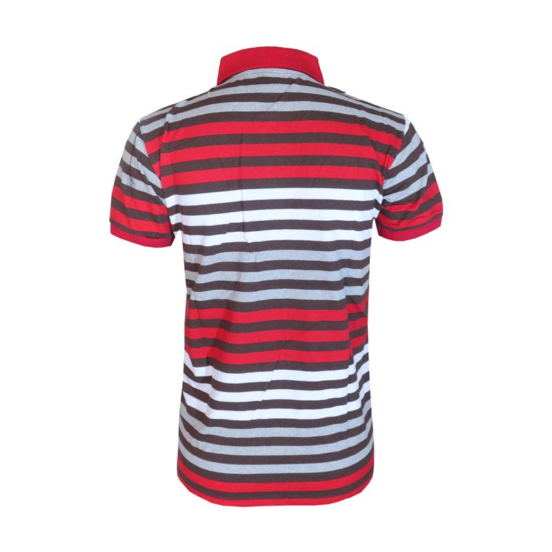 Fashion Men Shirt  Short-Sleeved Quality Men's Plain Polo T-shirt. Features Bold Horizontal Stripe Giving It A Vibrant And Modern Appeal. The solid Black Collar Provides A Contrasting Touch That Enha