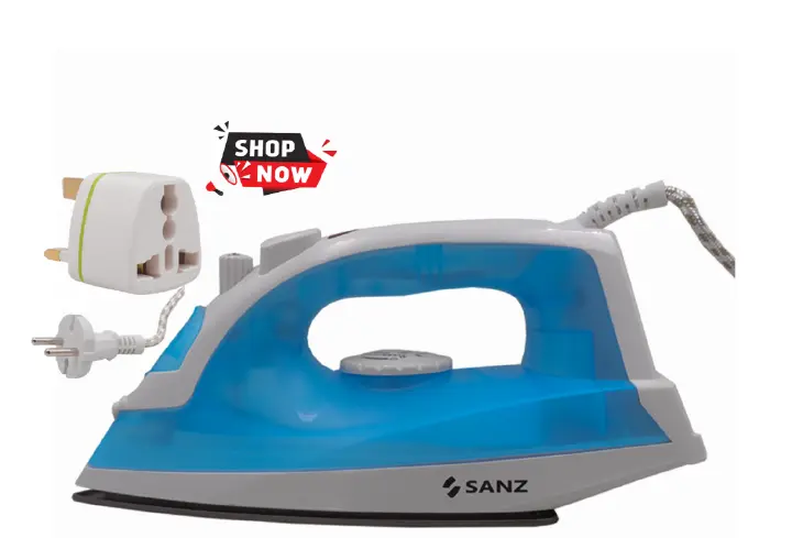 SANZ Blue And White Electric Iron Box Household Steam Handheld  Non-stick Soleplate Iron BOX For Home Use With Adjustable Temperature Portable Electric Iron Ceramic Non-Stick Soleplate Vertical Steam