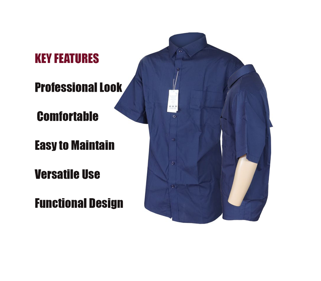 Men Shirt Short Sleeve Men Official Shirt. Perfect Blend Of Professionalism And Comfort, It Offers A Smart Breathable Option For Work, Casual Wear, Ensures Durability And Ease Of Maintenance.