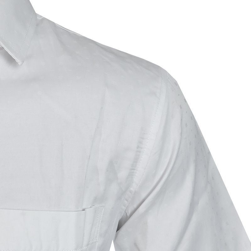 Aidailu Men Shirt Short Sleeve  Men Official Shirt White Dotted Designed For Sophistication And Versatility. Made From Premium Breathable Fabric, This Shirt Ensures All-day Comfort While Maintaining A