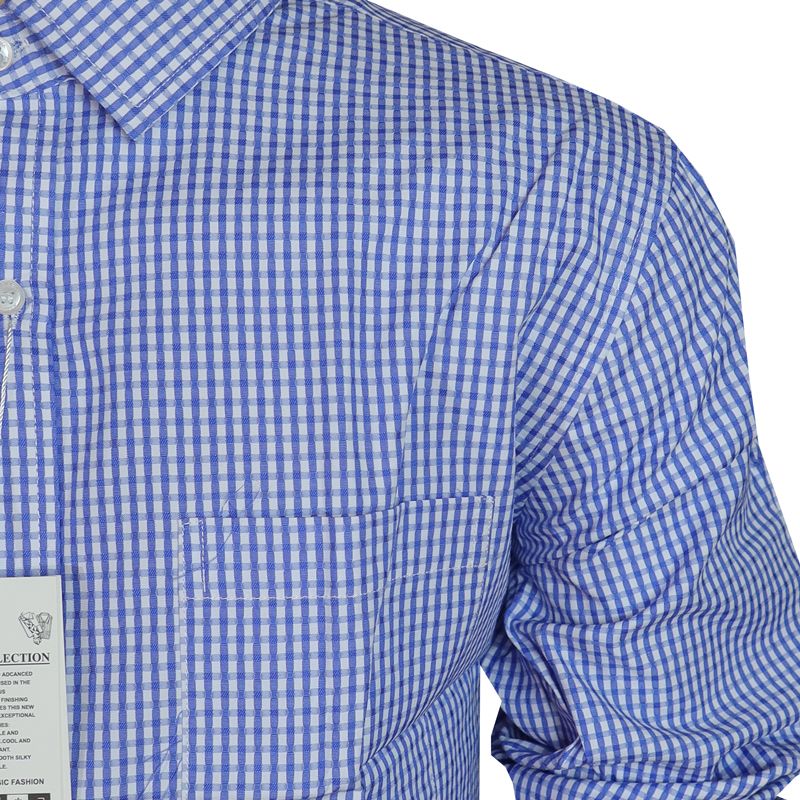 Men Shirt Men Official Shirt Classic Blue Checkered Designed For A Sophisticated Yet Relaxed Look. Whether You're Heading To Work Or A Casual Outing This Shirt Keeps You Looking Stylish And Comfortabl