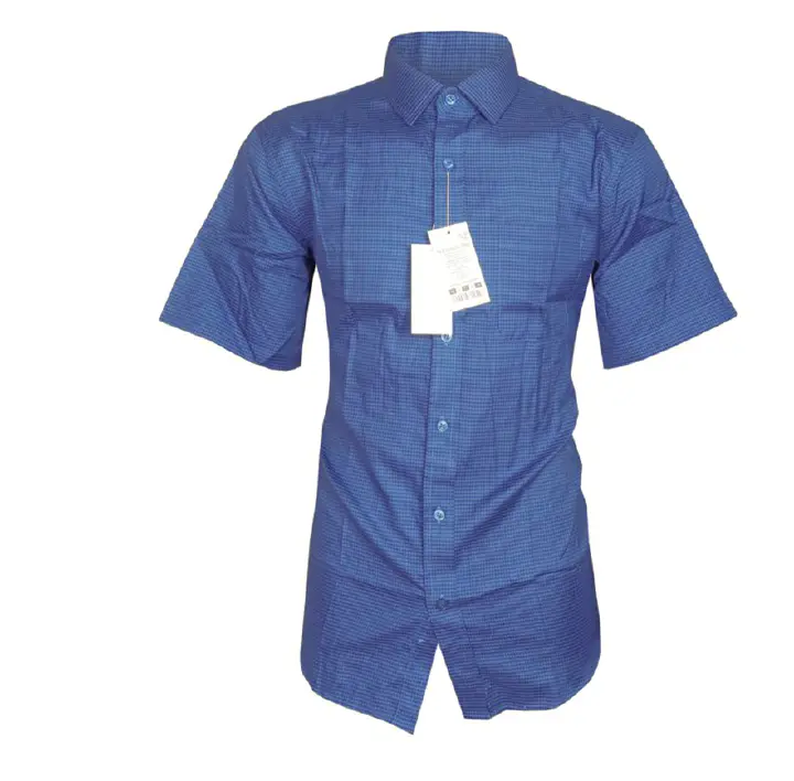 Men Shirt Men Official Shirt. Stay Stylish And Comfortable With This Navy Blue Short-Sleeved Formal Shirt, Designed For Both Professional And Casual Occasions.