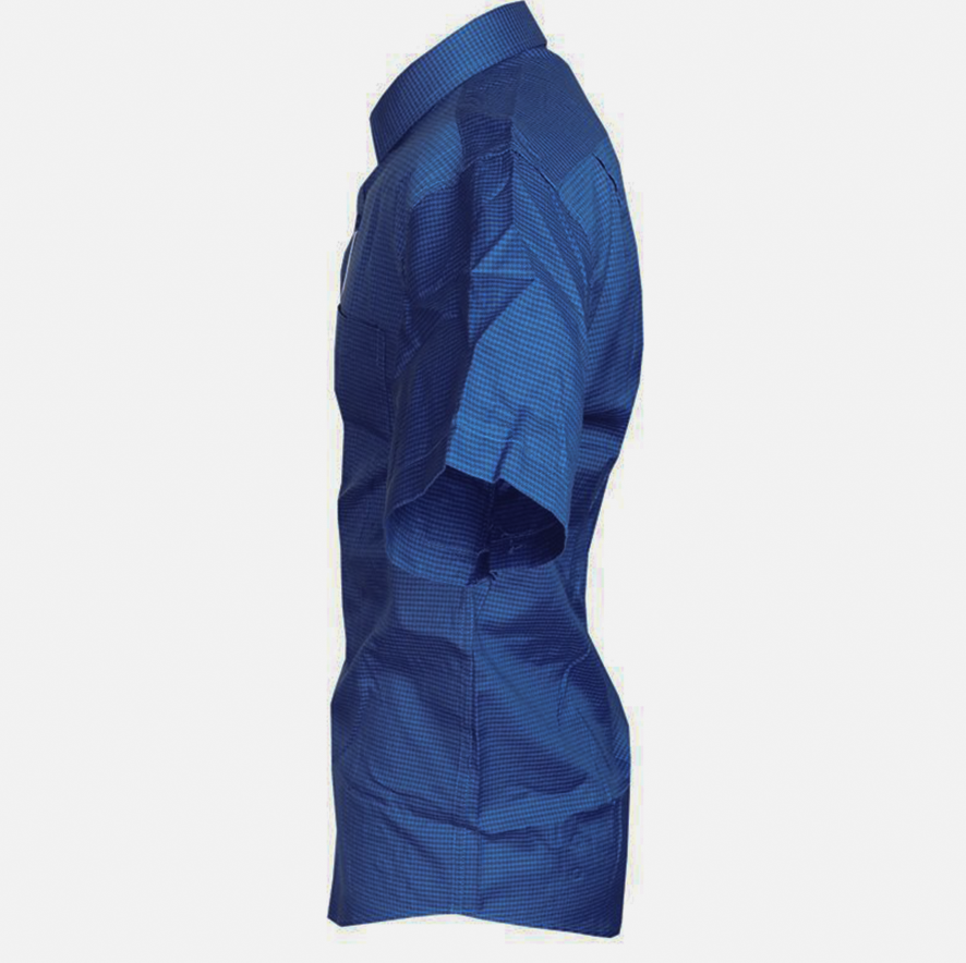 Men Shirt Men Official Shirt. Stay Stylish And Comfortable With This Navy Blue Short-Sleeved Formal Shirt, Designed For Both Professional And Casual Occasions.