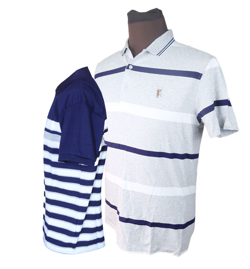 Upgrade Your wardrobe With Stylish 2-In-1 Men's Polo Shirt Pack Featuring Bold Horizontal Stripes. Perfectly Combining Casual Elegance And Comfort,  Men's T-Shirt Made From High-Quality Cotton